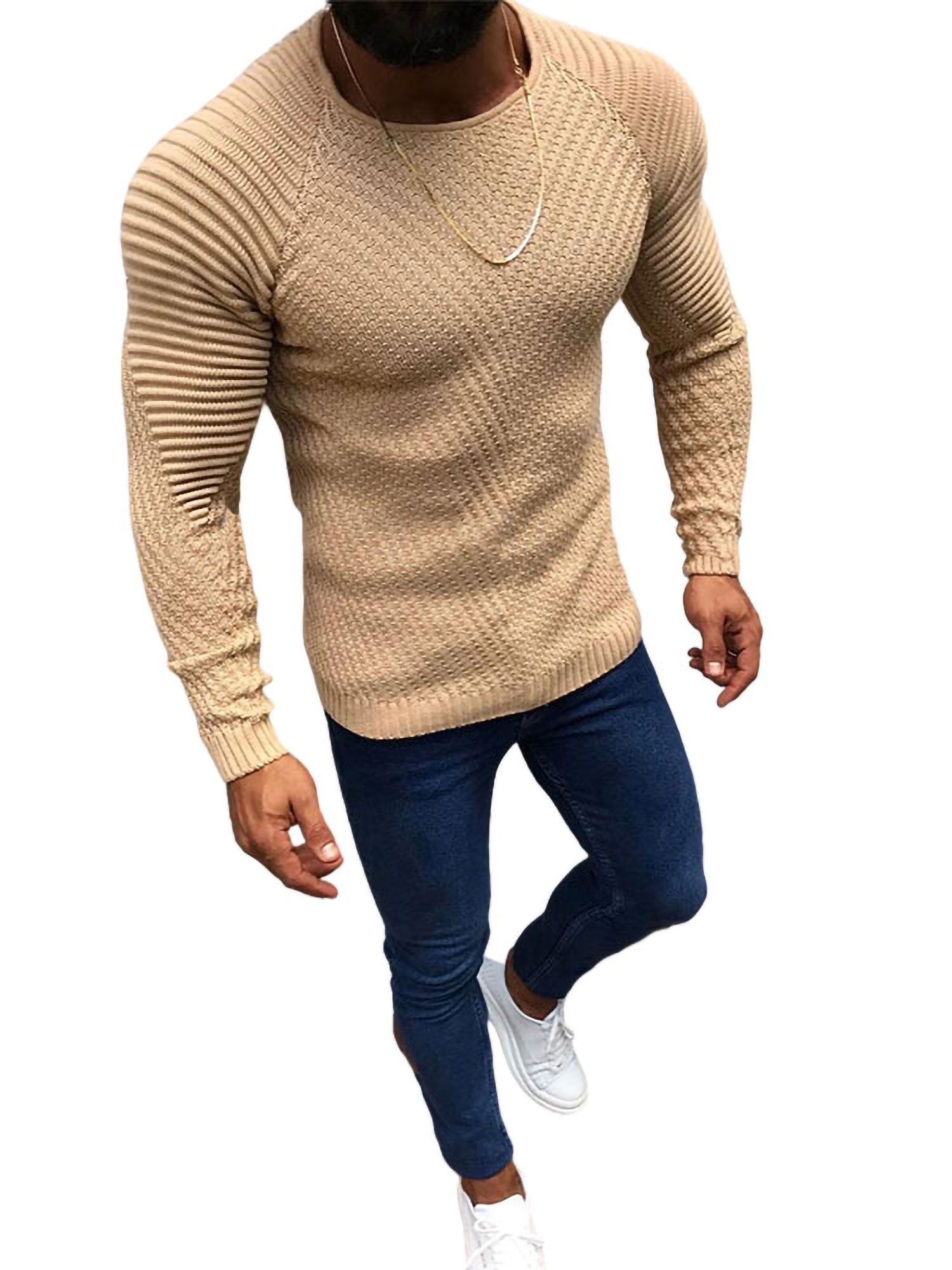 Men Sweater Hooded Warm Casual Slim Fit Solid Color Knitted Pullover Sweater Tee Men Sweater Hooded Warm Casual Slim Fit Solid Color Knitted Pullover Sweater Tee